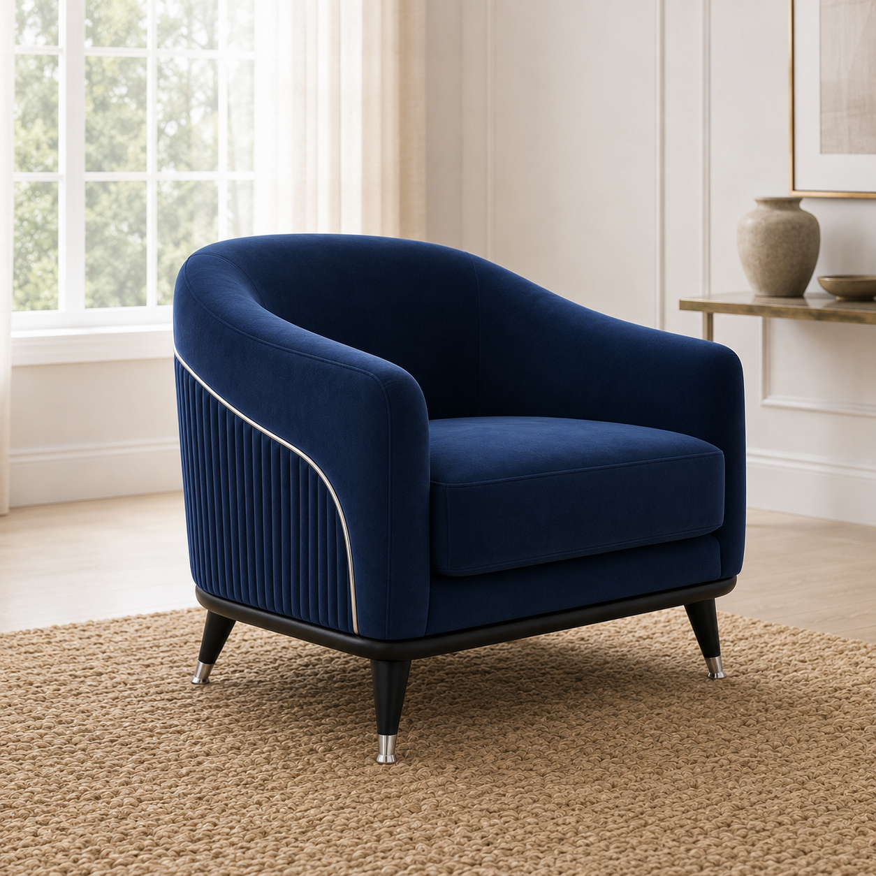 Wisp 3+2+1 Sofa Set, 1 seater, blue, room view