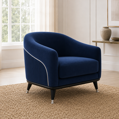 Wisp 3+2+1 Sofa Set, 1 seater, blue, room view