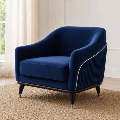 Wisp 3+2+1 Sofa Set, 1 seater, blue, detail view