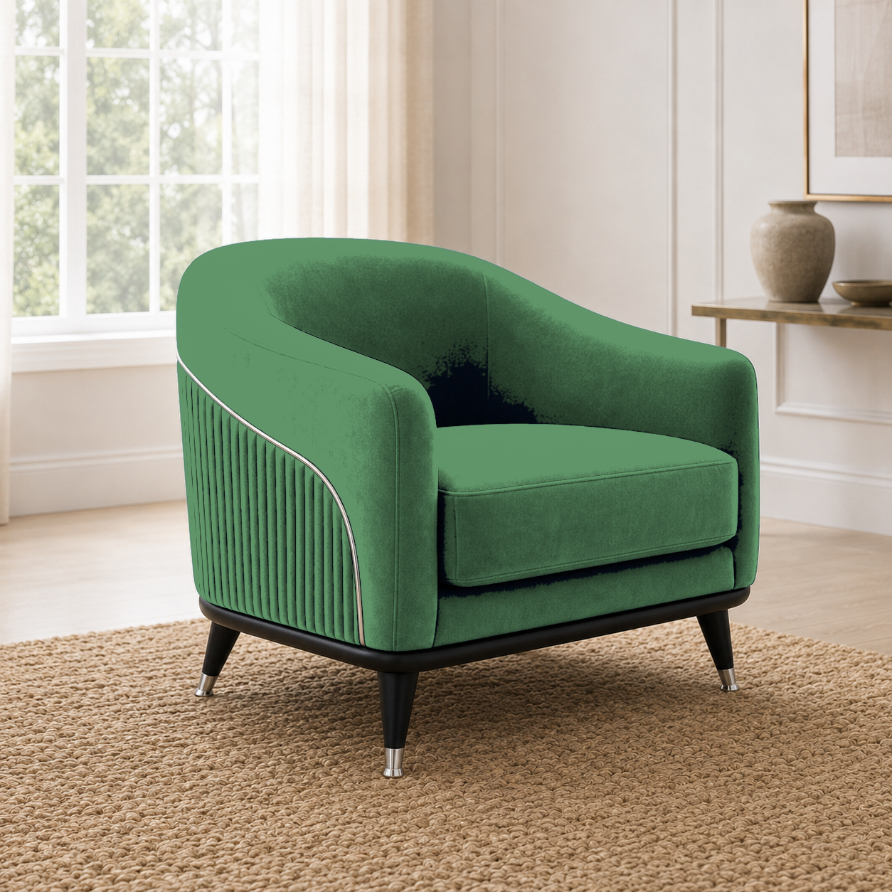 Wisp 3+2+1 Sofa Set, 1 seater, green, room view