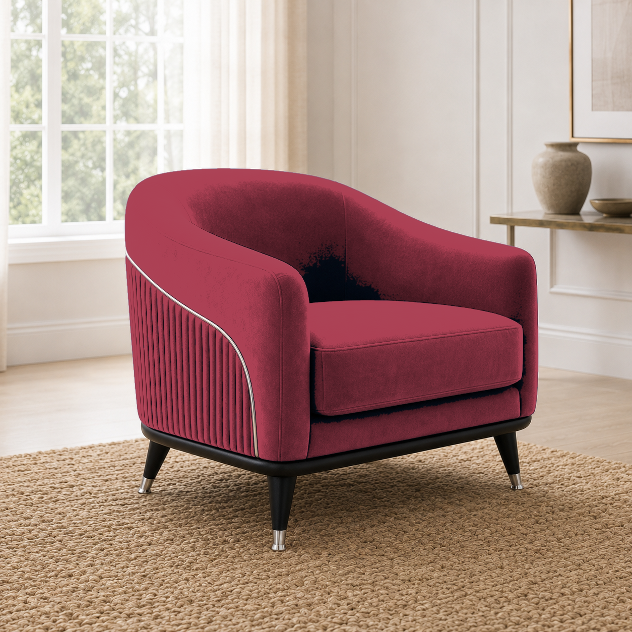 Wisp 3+2+1 Sofa Set, 1 seater, red, room view