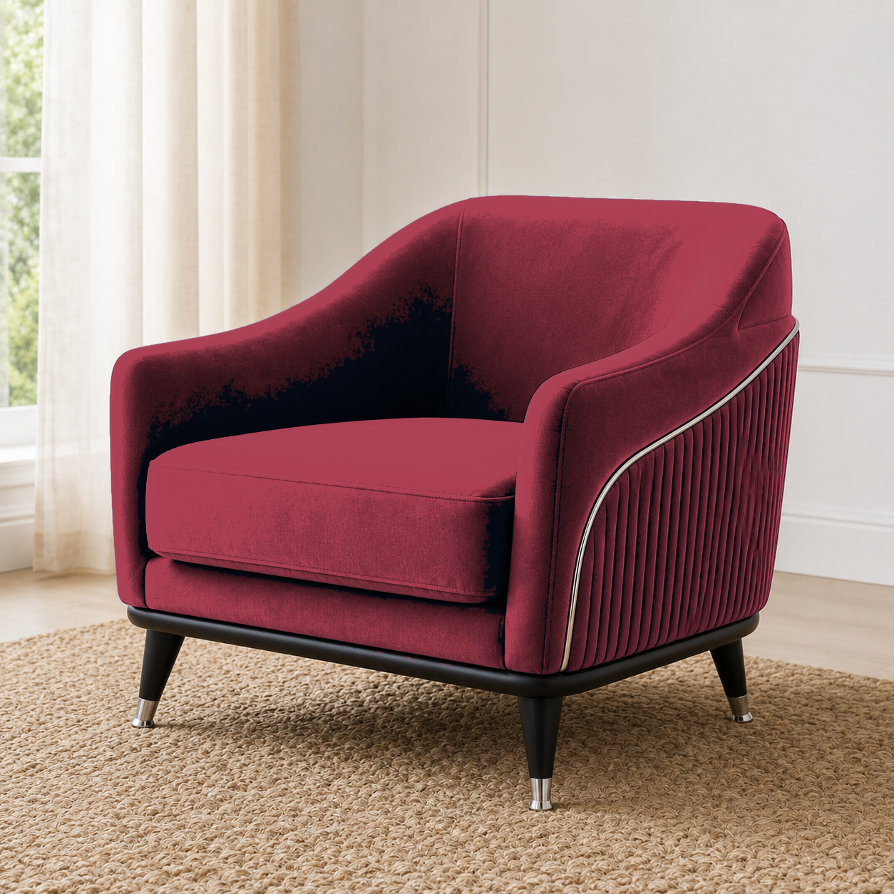 Wisp 3+2+1 Sofa Set, 1 seater, red, detail view