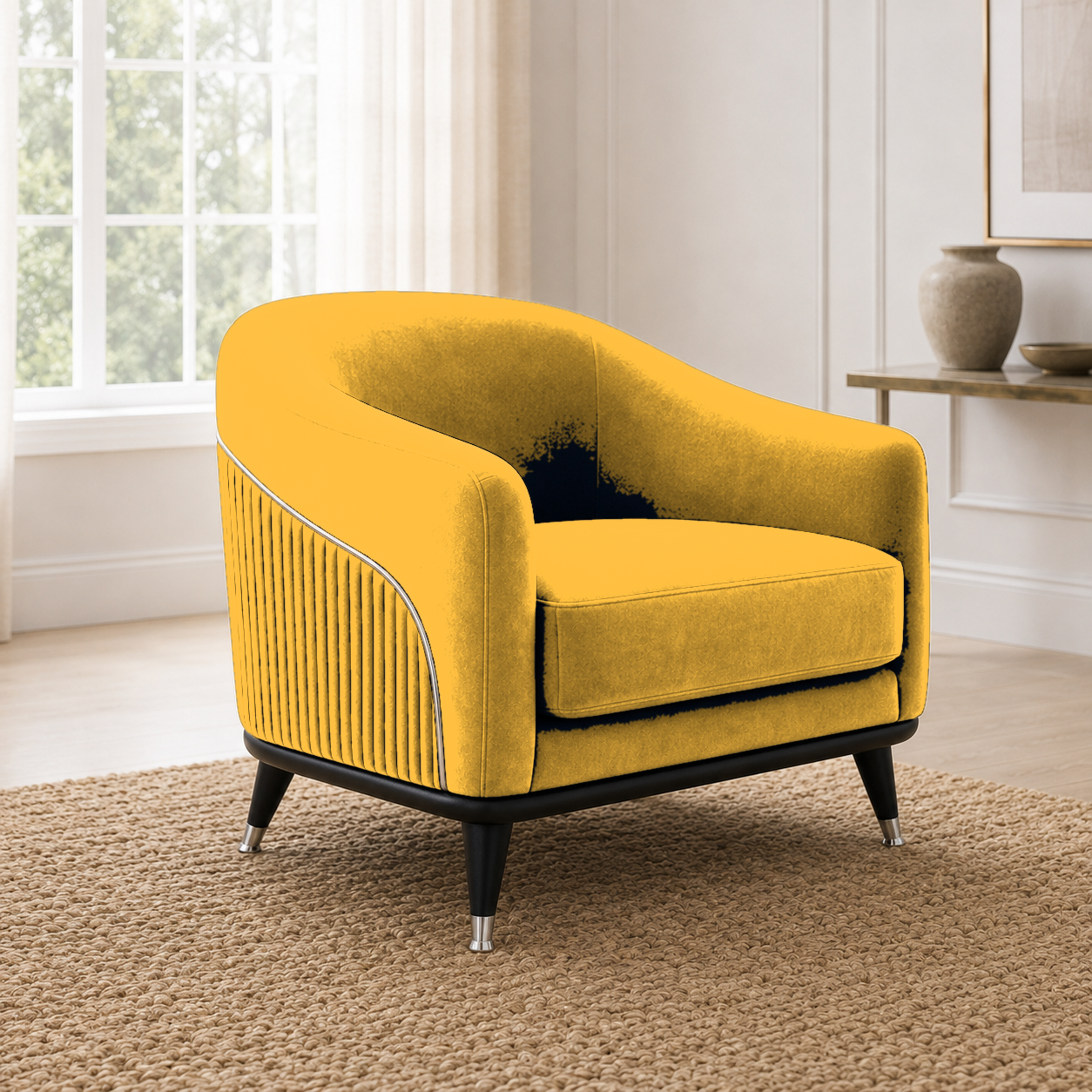 Wisp 3+2+1 Sofa Set, 1 seater, yellow, room view