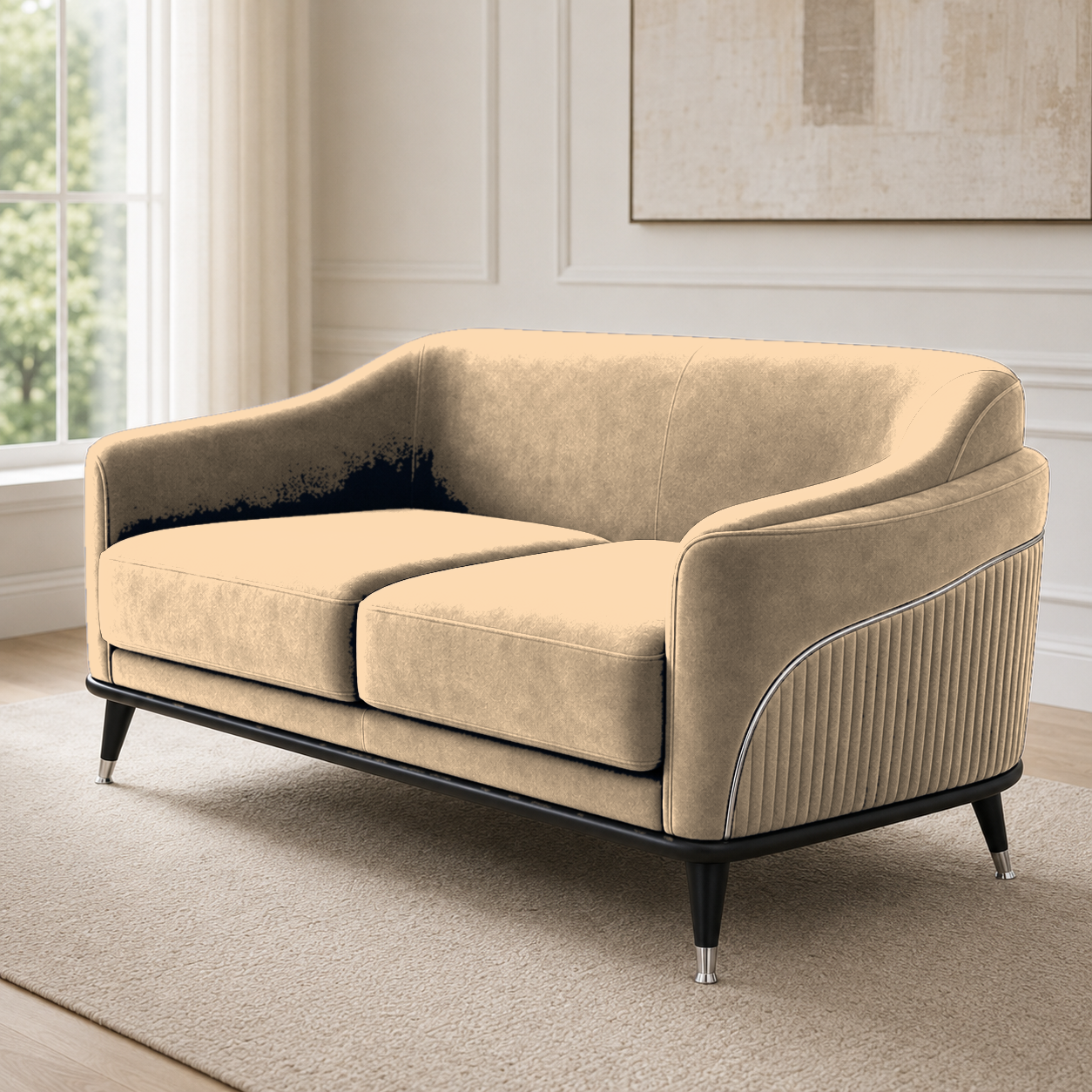 Wisp 3+2+1 Sofa Set, 2 seater, beige, room view