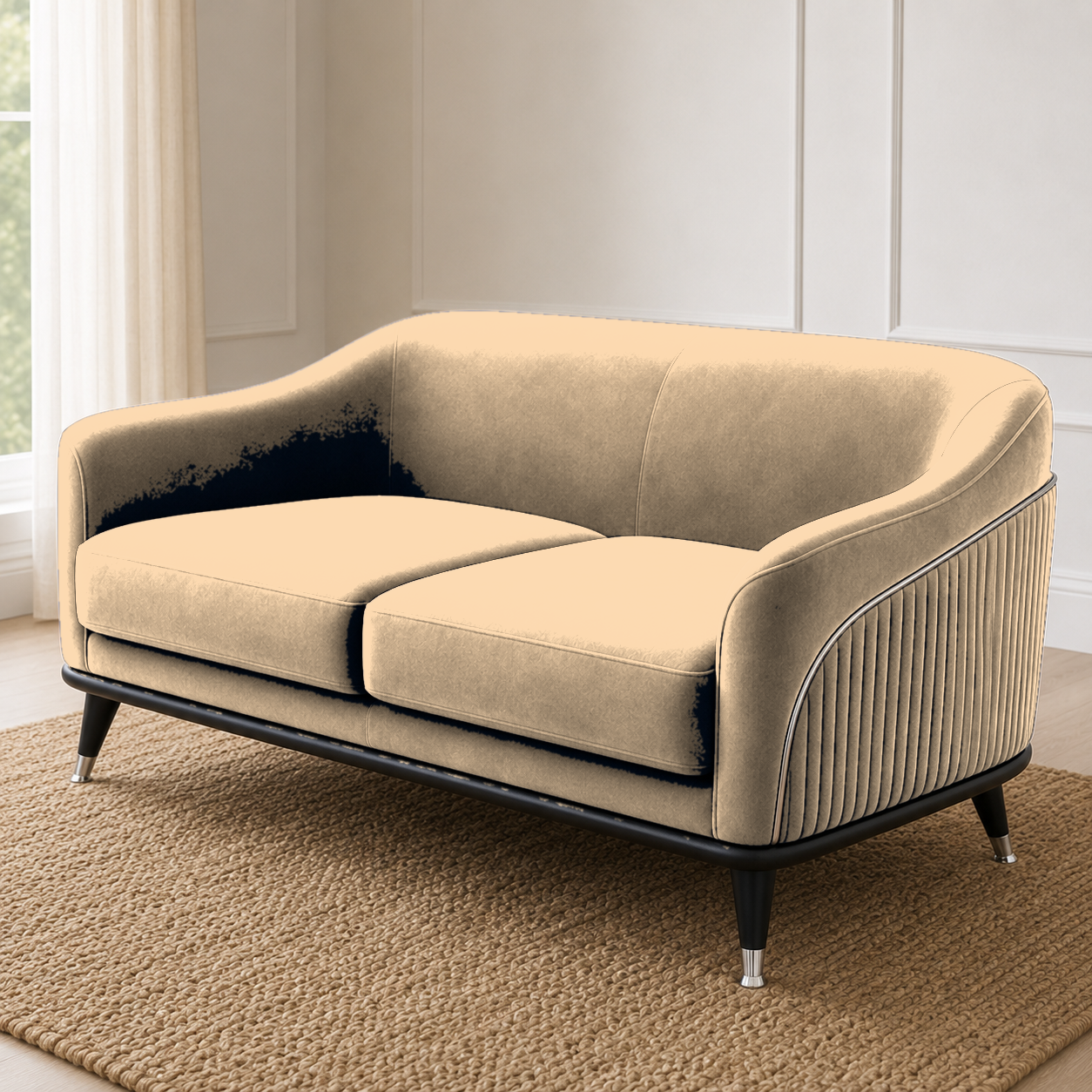 Wisp 3+2+1 Sofa Set, 2 seater, beige, detail view