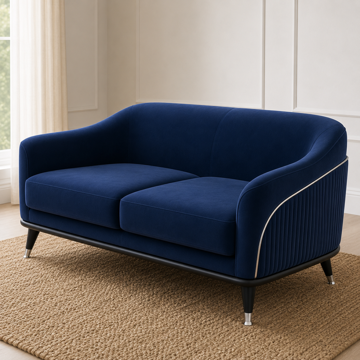Wisp 3+2+1 Sofa Set, 2 seater, blue, detail view