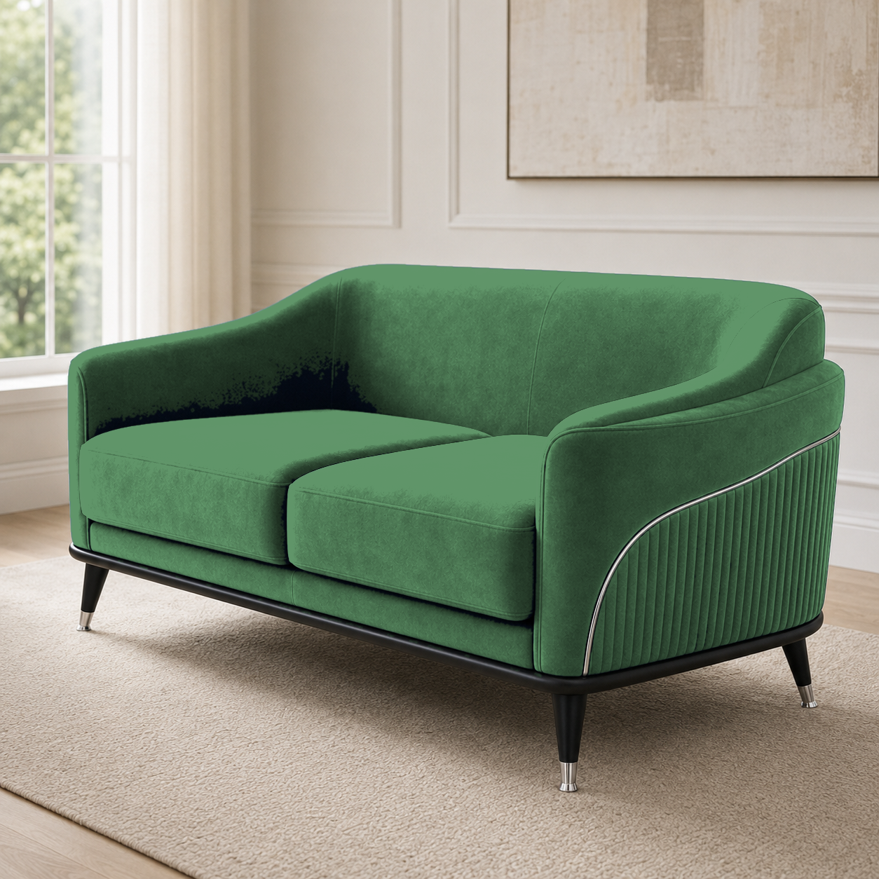 Wisp 3+2+1 Sofa Set, 2 seater, green, room view