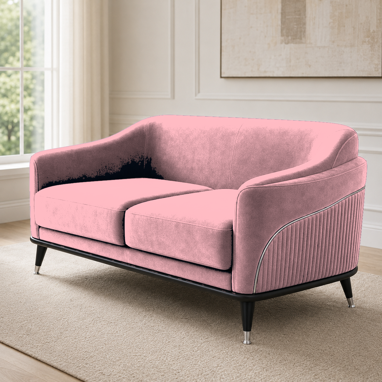 Wisp 3+2+1 Sofa Set, 2 seater, pink, room view