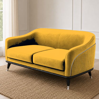 Wisp 3+2+1 Sofa Set, 2 seater, yellow, detail view