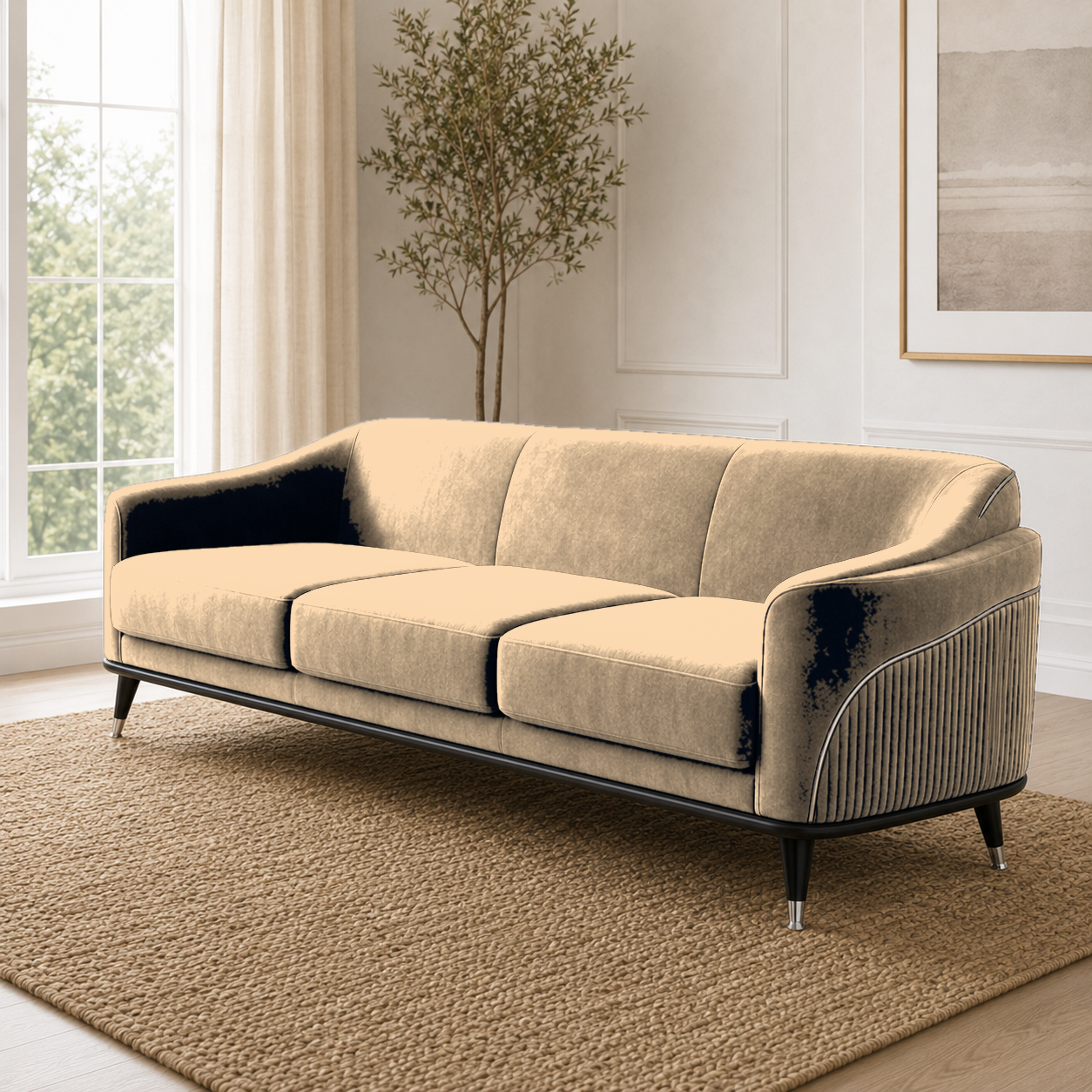 Wisp 3+2+1 Sofa Set, 3 seater, beige, room view