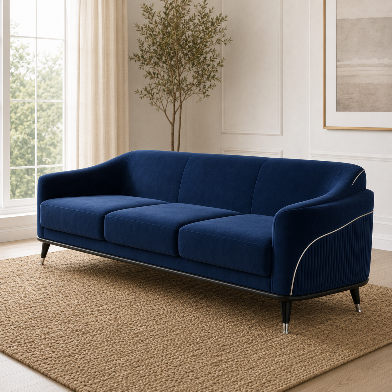 Wisp 3+2+1 Sofa Set, 3 seater, blue, room view
