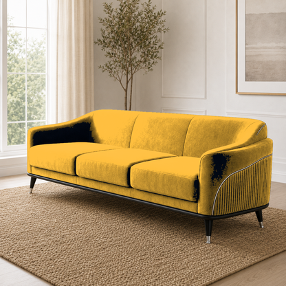Wisp 3+2+1 Sofa Set, 3 seater, yellow, room view