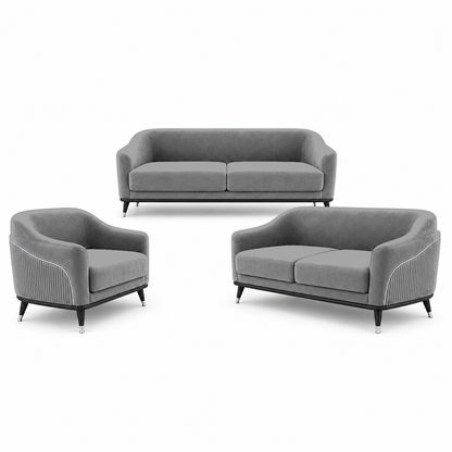 Wisp 3+2+1 Sofa Set, 3+2+1 full set, grey, studio view