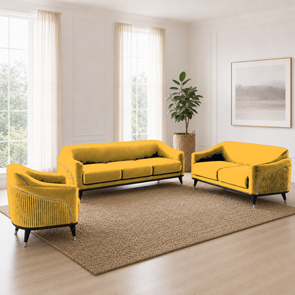 Wisp 3+2+1 Sofa Set, 3+2+1 full set, yellow, room view