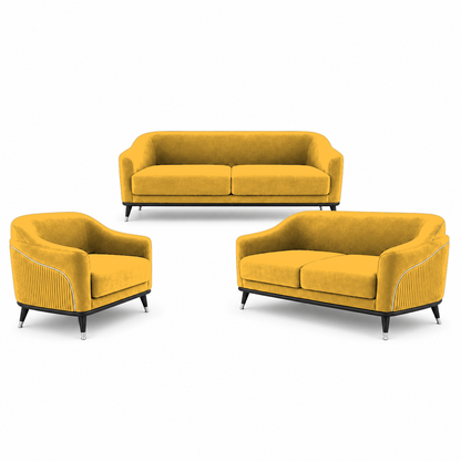 Wisp 3+2+1 Sofa Set, 3+2+1 full set, yellow, studio view