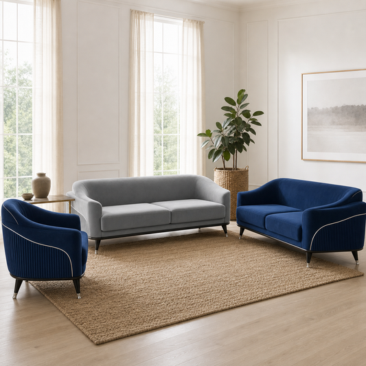 Wisp - 3+2+1 Sofa Set, complete 3+2+1 sofa set in an editorial living room