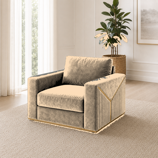 Xylo 3+2+1 Sofa Set, 1 seater, beige, room view