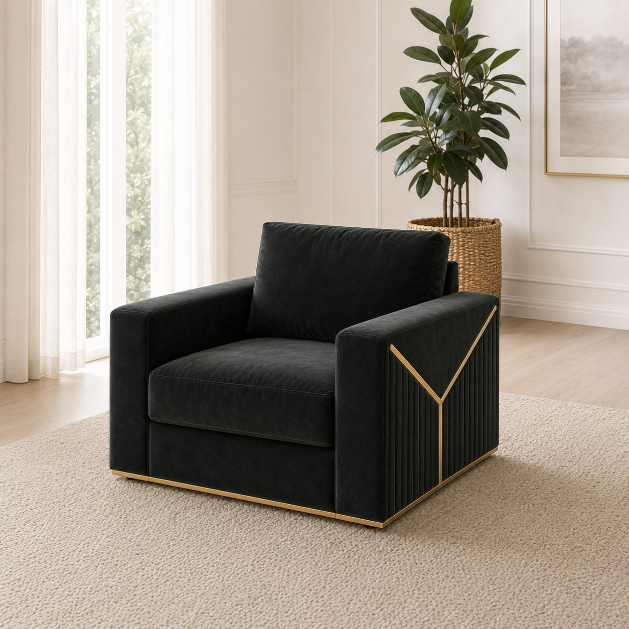 Xylo 3+2+1 Sofa Set, 1 seater, blue, room view