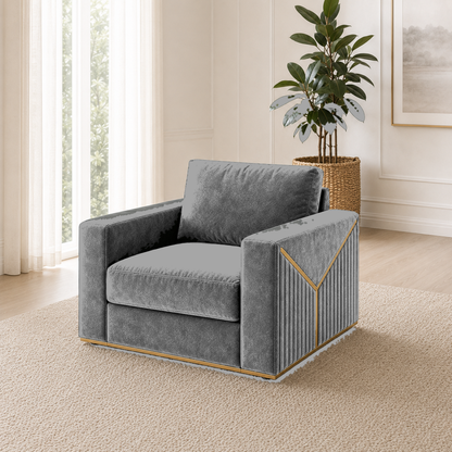 Xylo 3+2+1 Sofa Set, 1 seater, grey, room view