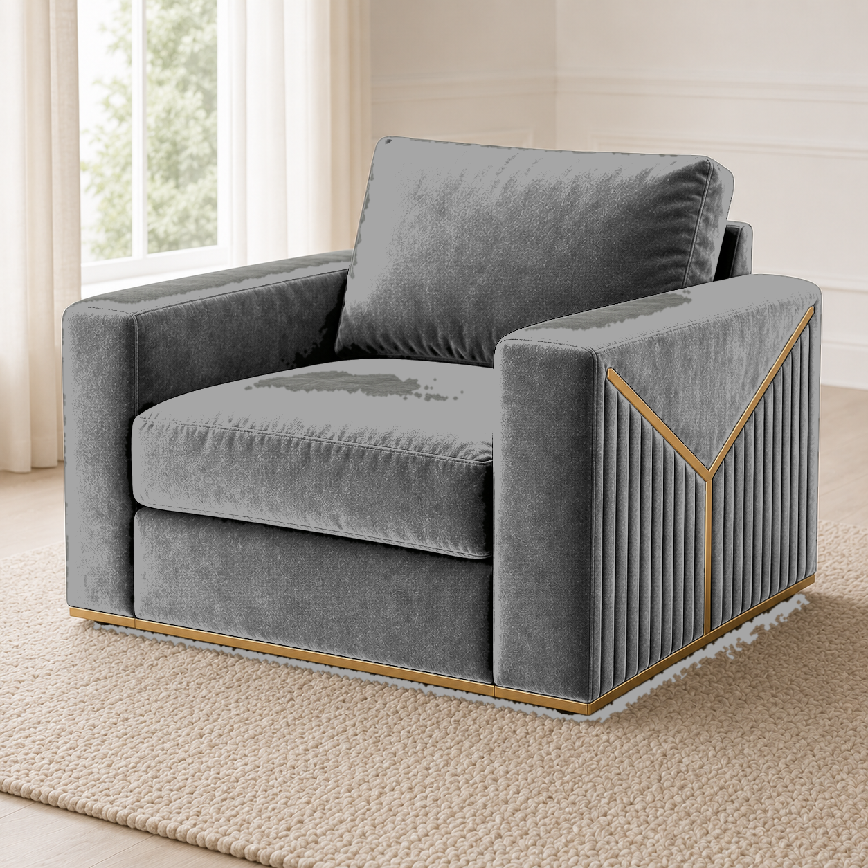 Xylo 3+2+1 Sofa Set, 1 seater, grey, detail view