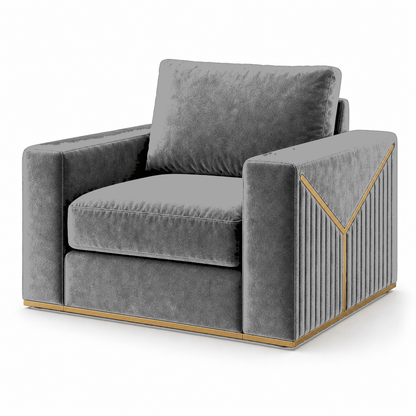 Xylo 3+2+1 Sofa Set, 1 seater, grey, studio view