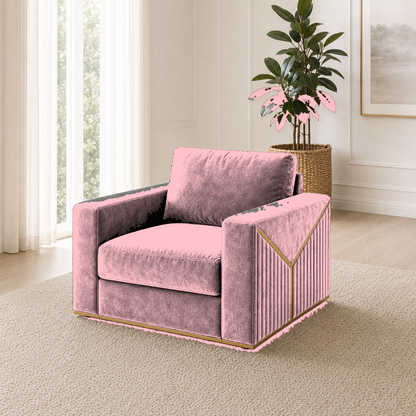 Xylo 3+2+1 Sofa Set, 1 seater, pink, room view