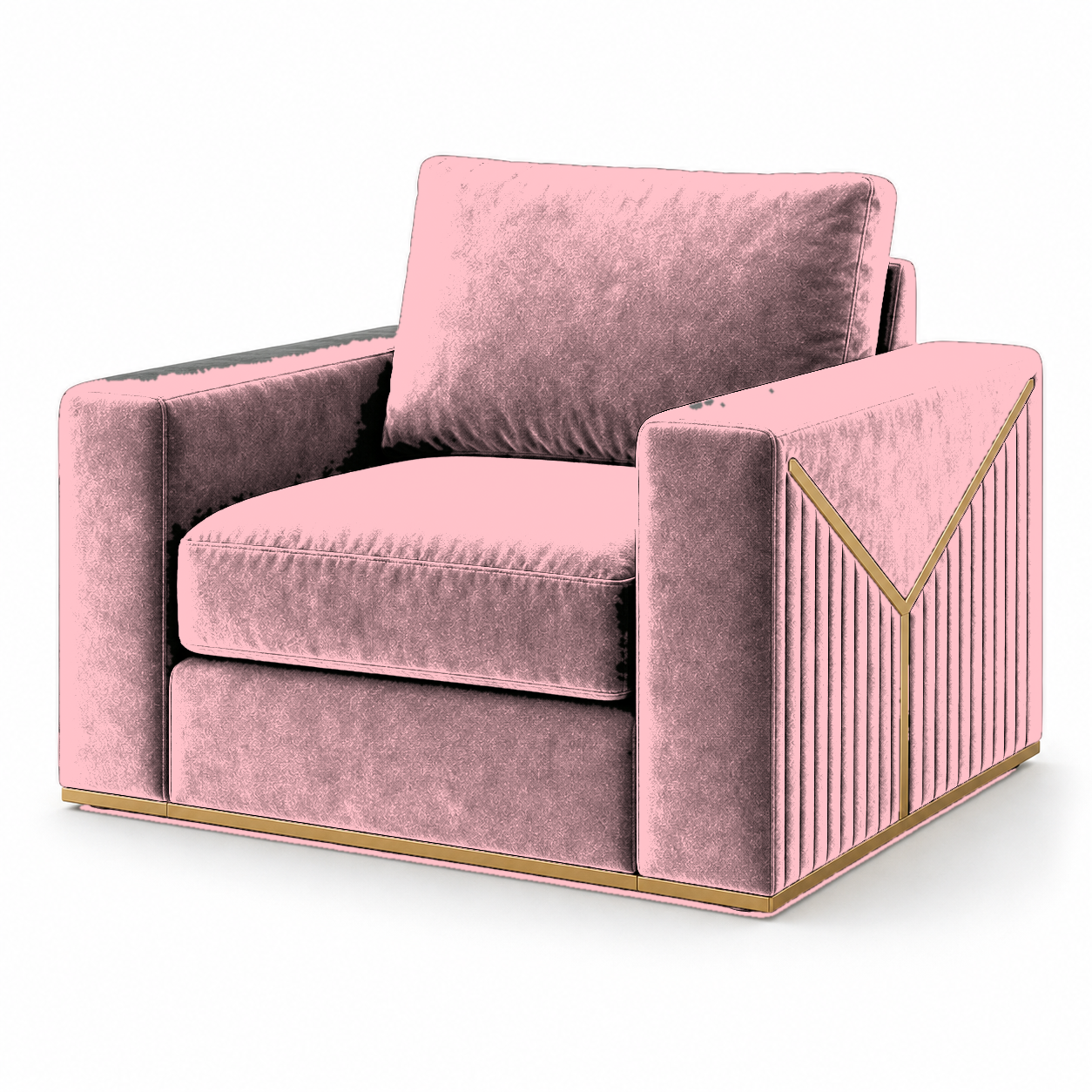 Xylo 3+2+1 Sofa Set, 1 seater, pink, studio view