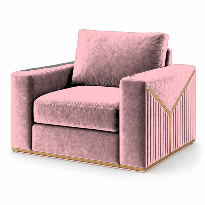 Xylo 3+2+1 Sofa Set, 1 seater, pink, studio view