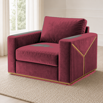 Xylo 3+2+1 Sofa Set, 1 seater, red, detail view
