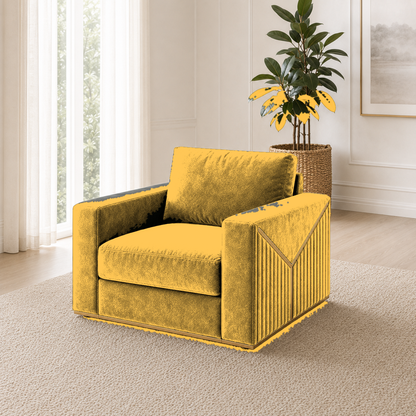 Xylo 3+2+1 Sofa Set, 1 seater, yellow, room view