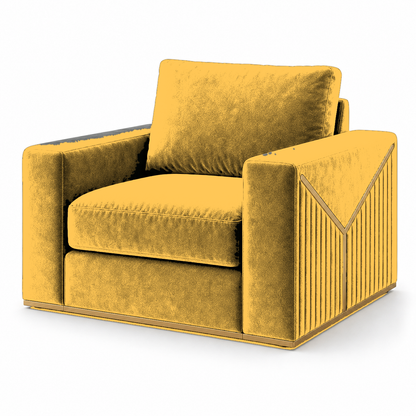 Xylo 3+2+1 Sofa Set, 1 seater, yellow, studio view