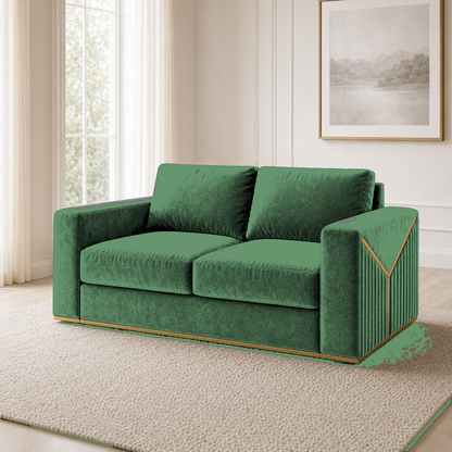 Xylo 3+2+1 Sofa Set, 2 seater, green, room view