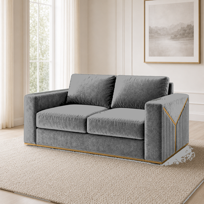 Xylo 3+2+1 Sofa Set, 2 seater, grey, room view