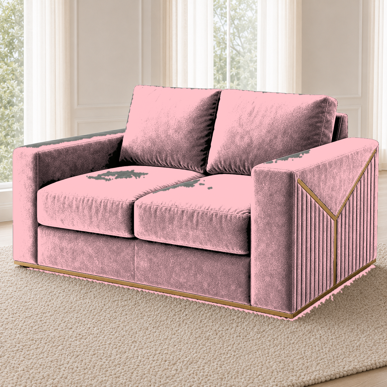Xylo 3+2+1 Sofa Set, 2 seater, pink, detail view