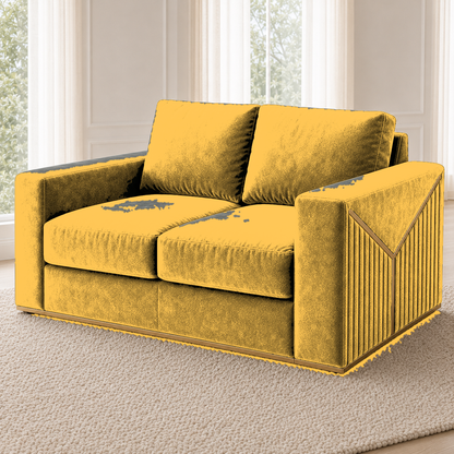 Xylo 3+2+1 Sofa Set, 2 seater, yellow, detail view