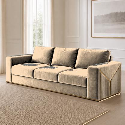 Xylo 3+2+1 Sofa Set, 3 seater, beige, room view