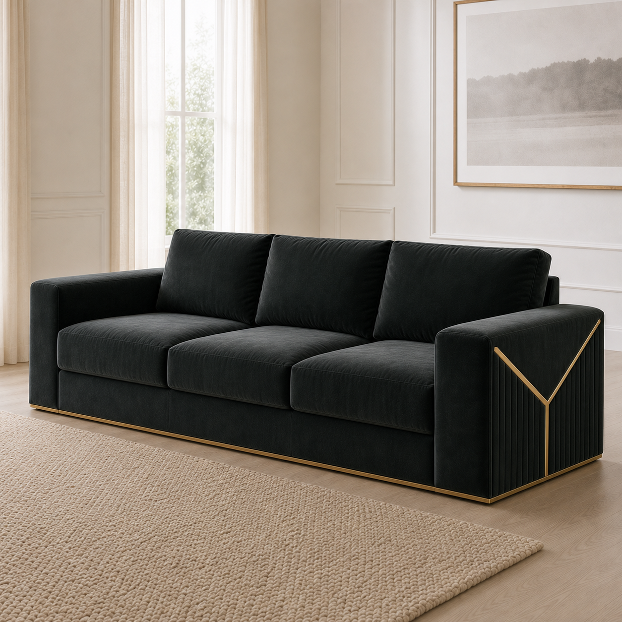 Xylo 3+2+1 Sofa Set, 3 seater, blue, room view