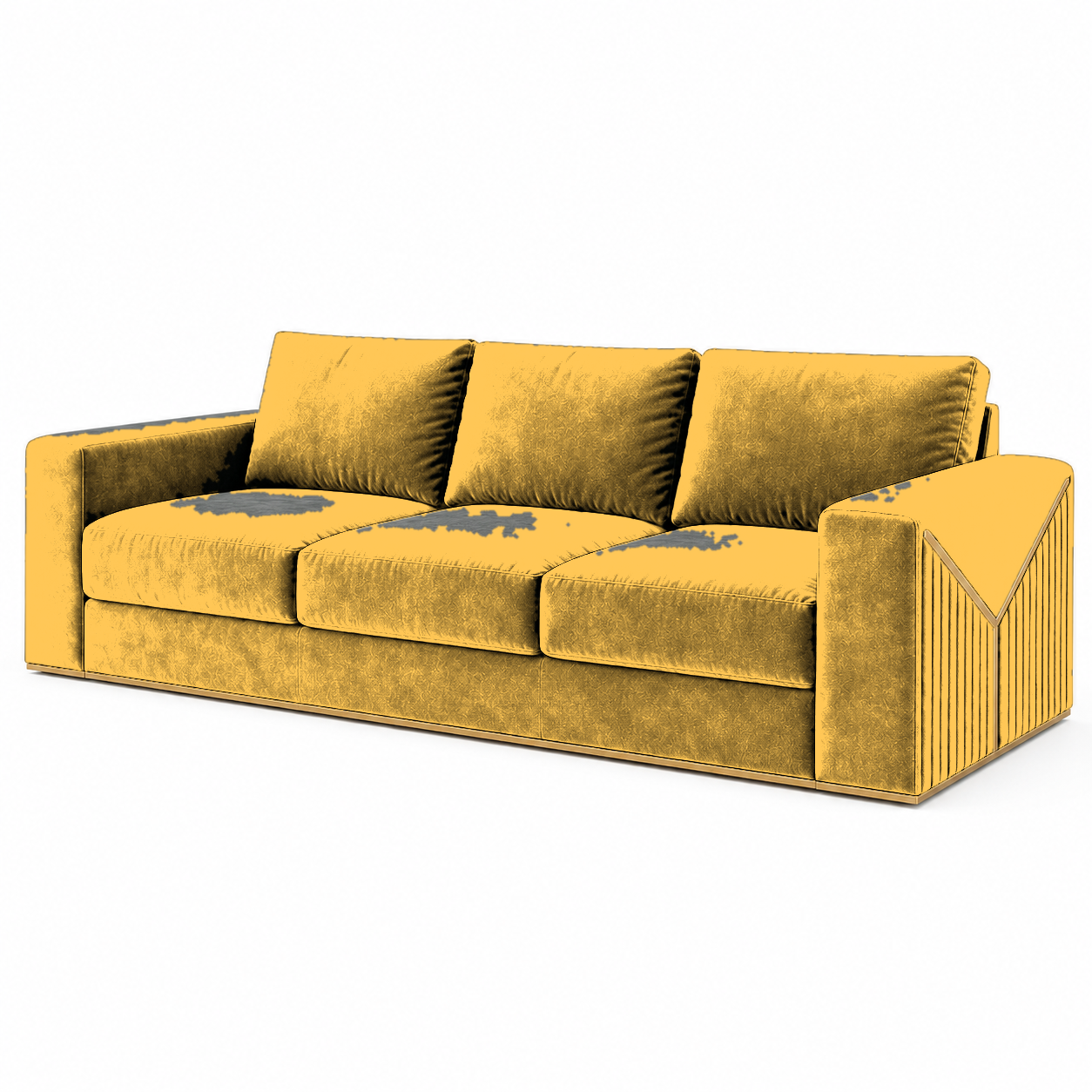 Xylo 3+2+1 Sofa Set, 3 seater, yellow, studio view