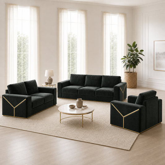 Xylo - 3+2+1 Sofa Set, complete 3+2+1 sofa set in an editorial living room