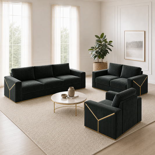 Xylo - 3+2+1 Sofa Set, alternate room angle of the complete 3+2+1 sofa set
