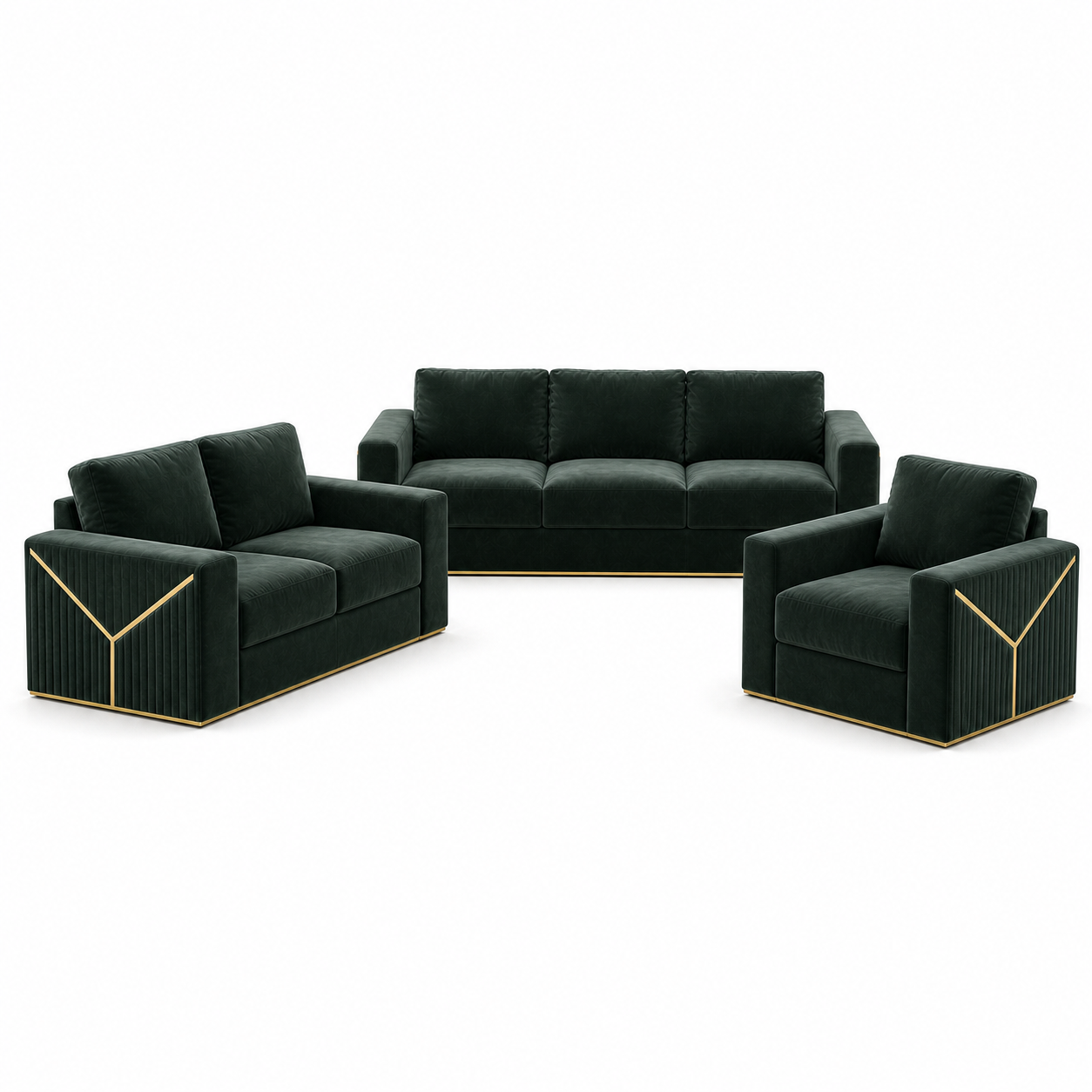 Xylo - 3+2+1 Sofa Set, complete 3+2+1 sofa set front studio view
