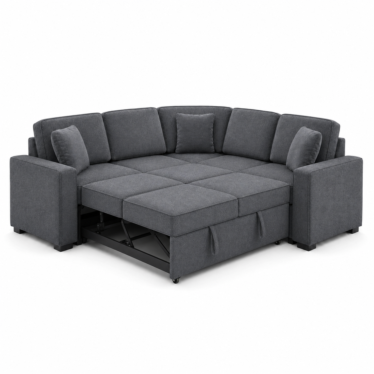Yaren - Sofa bed, fully open studio view on a pure-white background