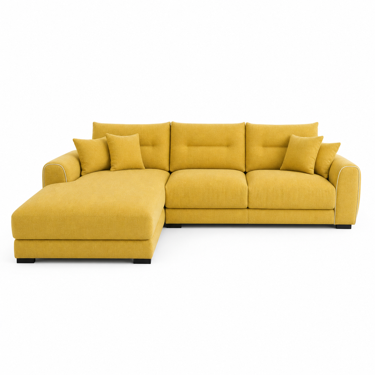 Dream yellow 2 seater sectional lhs plain white background view