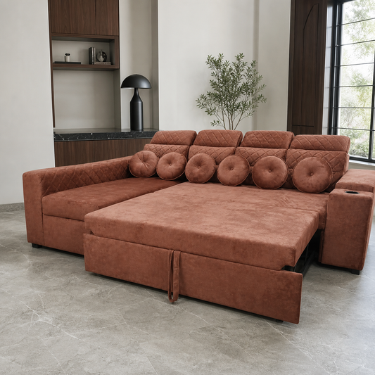 Yolin - Sofa bed, source-proven open sofa-bed hero in a contemporary living room