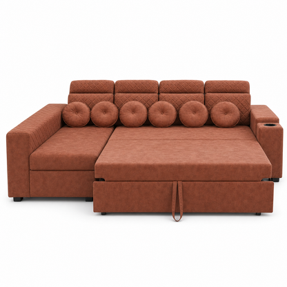 Yolin - Sofa bed, open sofa-bed front studio view on pure white