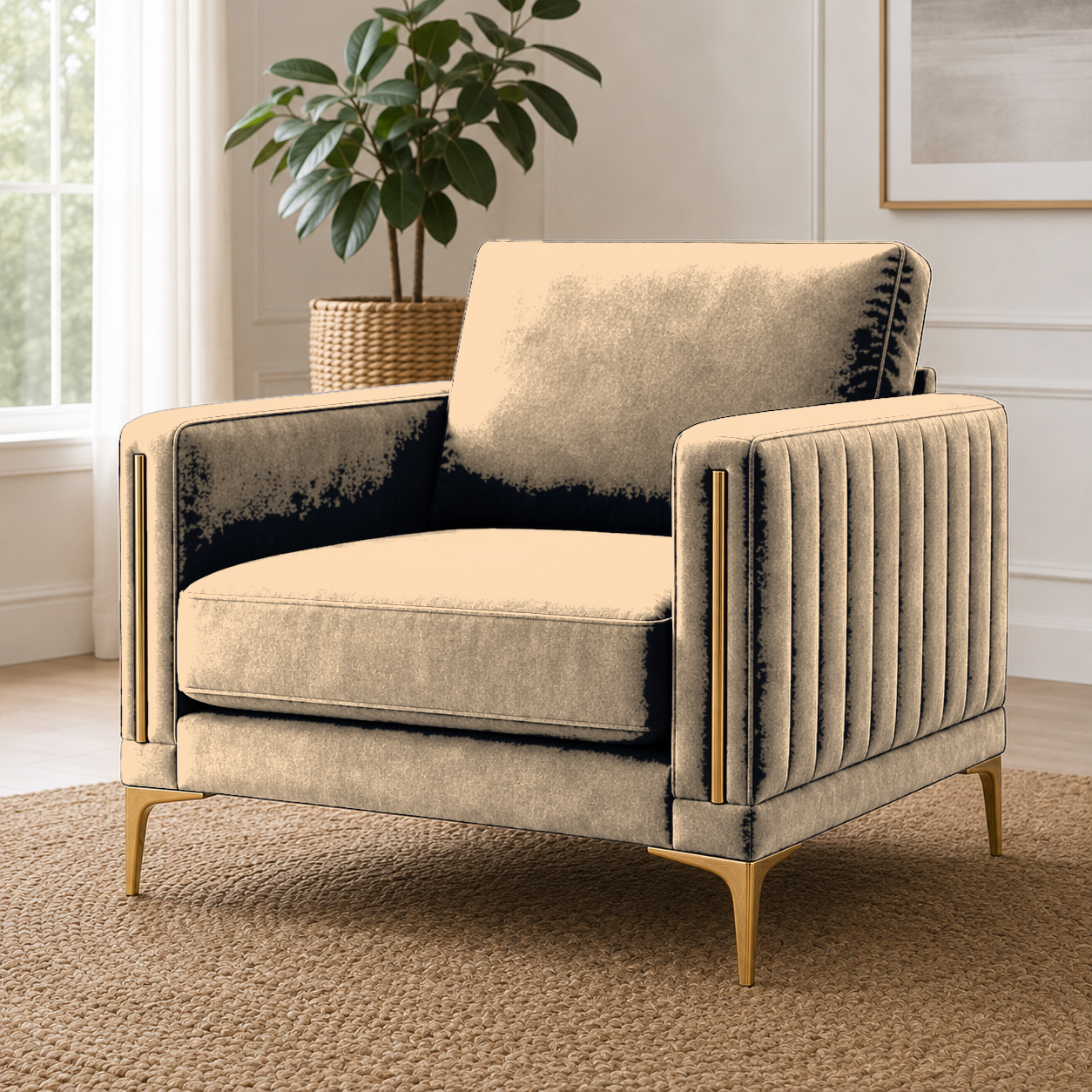 Yonder 3+2+1 Sofa Set (Copy), 1 seater, beige, detail view