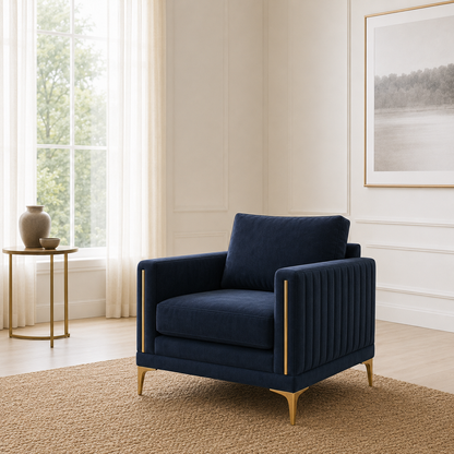 Yonder 3+2+1 Sofa Set (Copy), 1 seater, blue, room view
