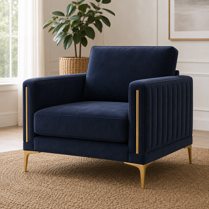Yonder 3+2+1 Sofa Set (Copy), 1 seater, blue, detail view