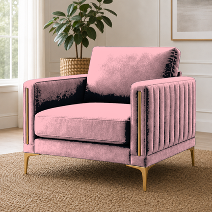 Yonder 3+2+1 Sofa Set (Copy), 1 seater, pink, detail view