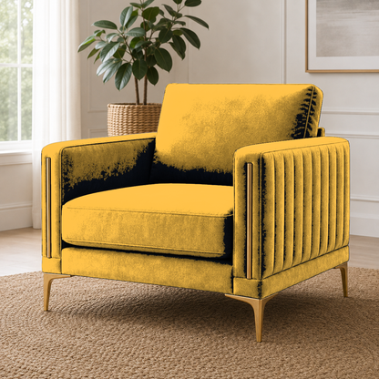 Yonder 3+2+1 Sofa Set (Copy), 1 seater, yellow, detail view